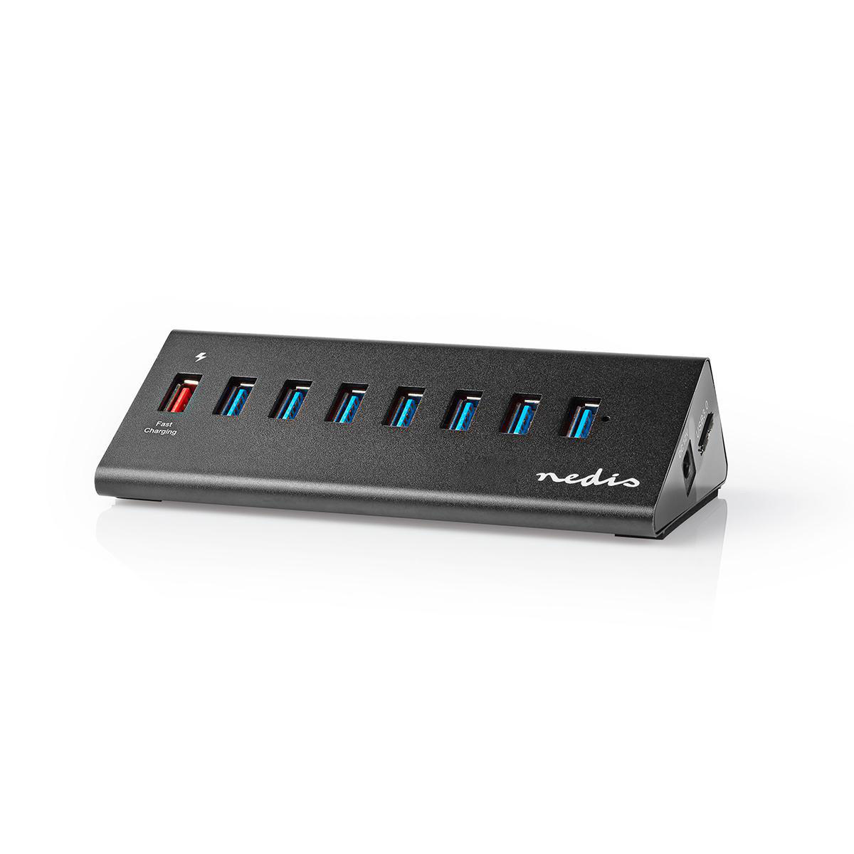 USB-Hub | USB Micro-B Female | USB-A Female | 8-Poorts poort(en) | QC3.0 / USB 3.2 Gen 1 | Netvoeding / USB Gevoed | 5 Gbps | 8x USB