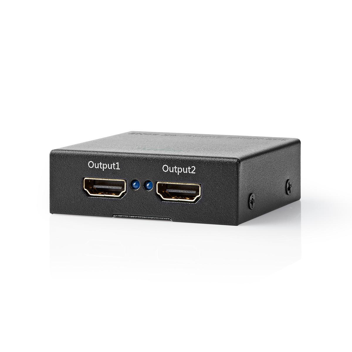 HDMI™-Splitter | 2 poort(en) | 2x HDMI™ Output | 4K@60Hz | 18 Gbps | Metaal | Antraciet