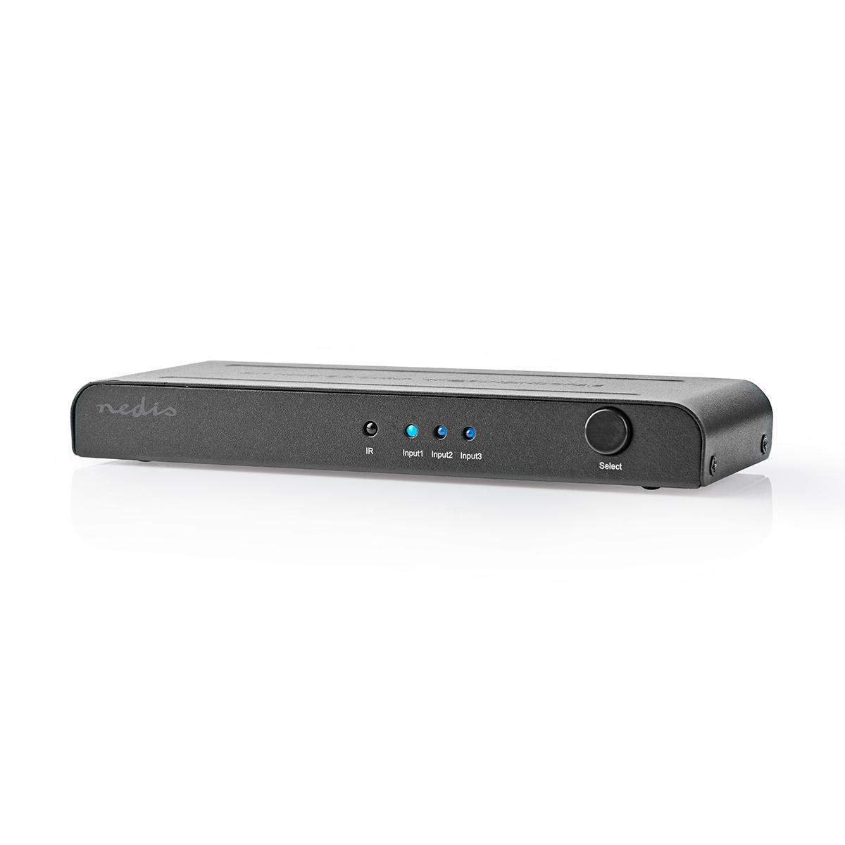 HDMI™-Switch | 3 poort(en) | 3x HDMI™ Input | 1x HDMI™ Output | 4K@60Hz | 18 Gbps | Afstandbestuurbaar | Metaal | Antraciet