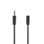 Stereo-Audiokabel | 3,5 mm Male | 3,5 mm Female | Vernikkeld | 5.00 m | Rond | Zwart | Doos
