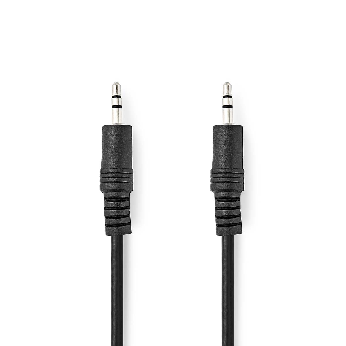 Stereo-Audiokabel | 3,5 mm Male | 3,5 mm Male | Vernikkeld | 2.00 m | Rond | Zwart | Doos