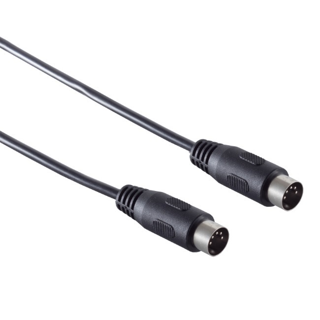 DIN-Audiokabel | DIN 5-Pins Male | DIN 5-Pins Male | Vernikkeld | 2.00 m | Rond | PVC | Zwart | Label