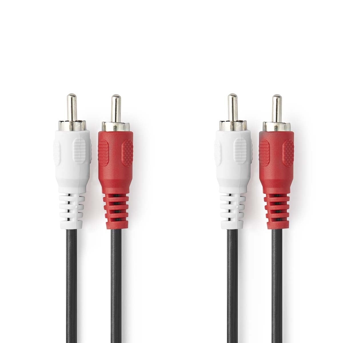 Stereo-Audiokabel | 2x RCA Male | 2x RCA Male | Vernikkeld | 10.0 m | Rond | Zwart | Doos