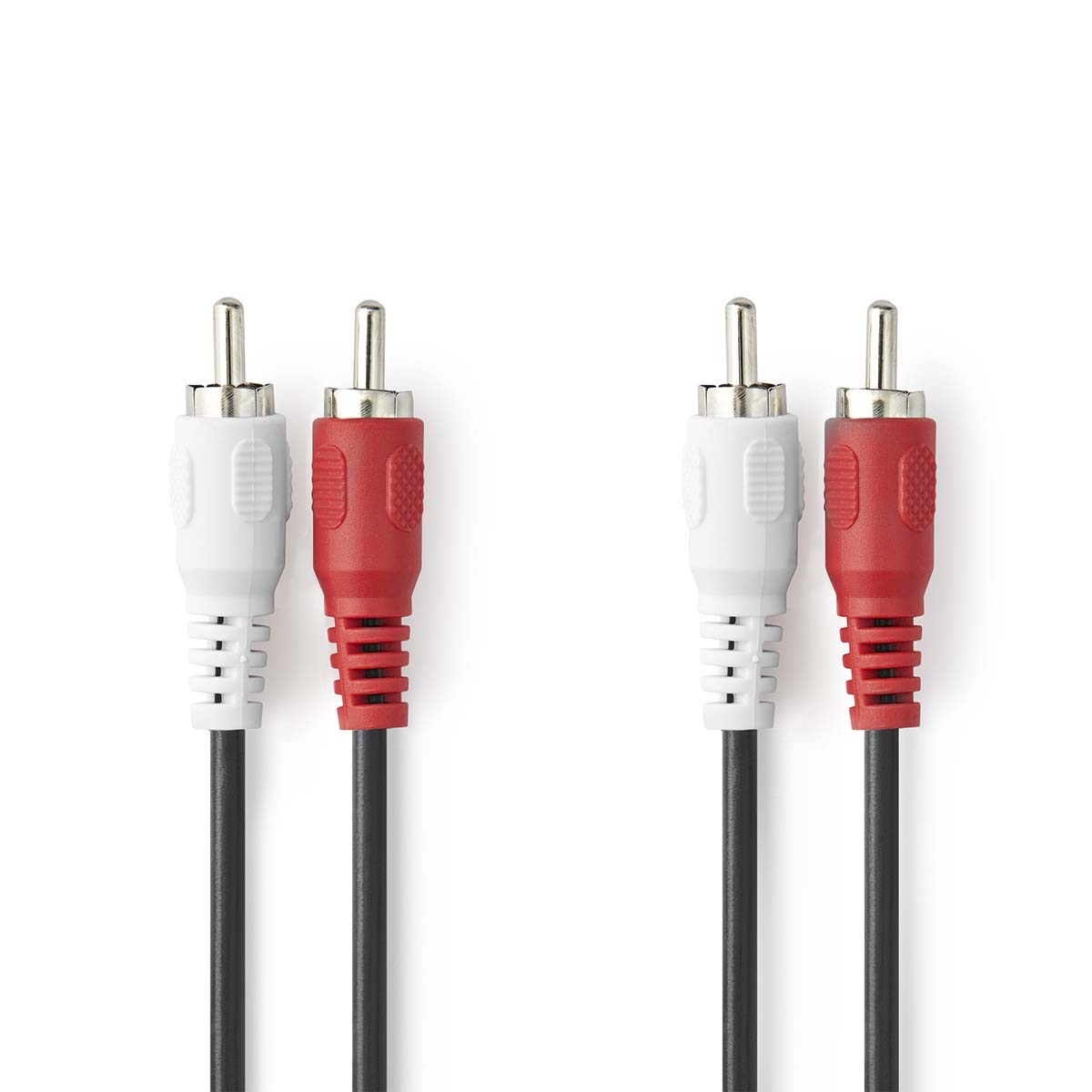 Stereo-Audiokabel | 2x RCA Male | 2x RCA Male | Vernikkeld | 2.00 m | Rond | Zwart | Doos