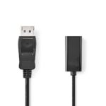 DisplayPort-Kabel | DisplayPort Male | HDMI™ Output | 4K@30Hz | Vernikkeld | 0.20 m | Rond | PVC | Zwart | Doos