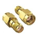 SMA-Adapter | SMA Male Omgekeerde Polariteit | SMA Female | Verguld | 50 Ohm | Recht | PVC | Goud | 2 Stuks | Doos