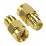 SMA-Adapter | SMA Female Omgekeerde Polariteit | SMA Male | Verguld | 50 Ohm | Recht | PVC | Goud | 2 Stuks | Doos