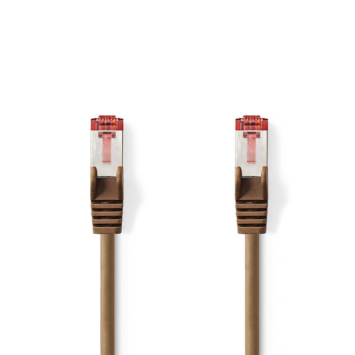 CAT6 Netwerkkabel | RJ45 Male | RJ45 Male | S/FTP | 7.50 m | Rond | LSZH | Bruin | Polybag