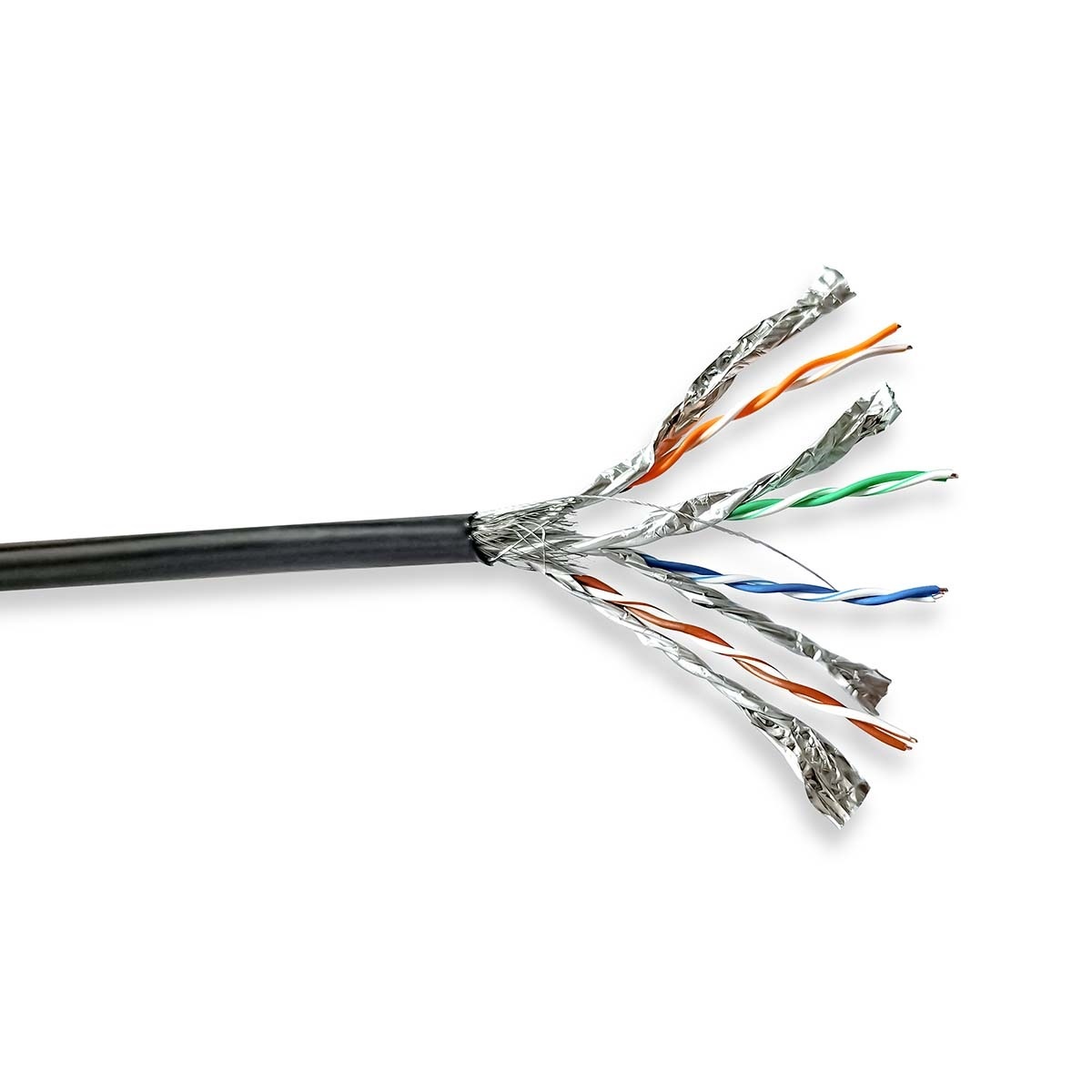 CAT7 Netwerkkabel Rol | Solid | S/FTP | Koper | 100 m | Buitenshuis | Rond | PE | Zwart | Trekdoos