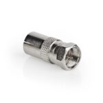 Satelliet- en Antenne-Adapter | F-Male | IEC (Coax) Female | Vernikkeld | 75 Ohm | Recht | Metaal | Zilver | 1 Stuks | Doos