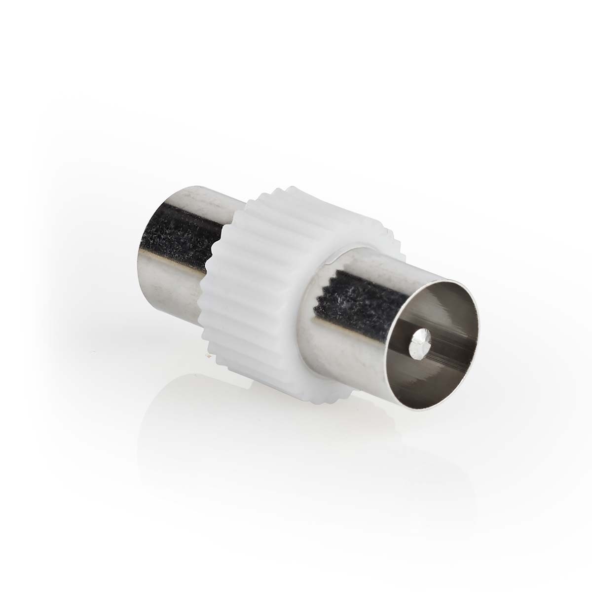 Satelliet- en Antenne-Adapter | IEC (Coax) Male | IEC (Coax) Male | Vernikkeld | 75 Ohm | Recht | Kunststof / Metaal | Wit | 1 Stuks | Doos