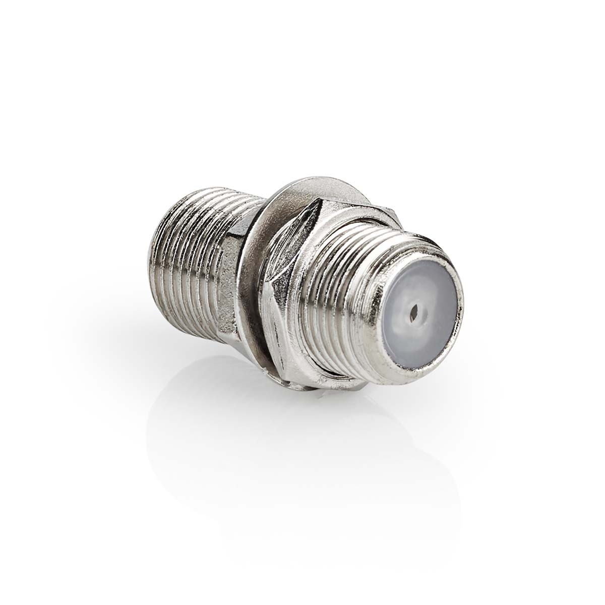 Satelliet- en Antenne-Adapter | F-Female | F-Female | Vernikkeld | 75 Ohm | Recht | Metaal | Zilver | 1 Stuks | Doos