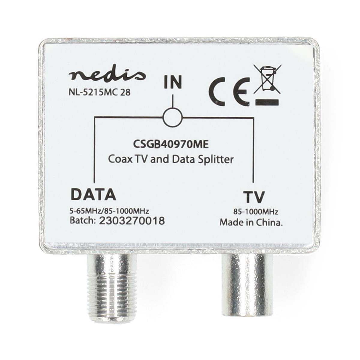 Satelliet- en Antenne-Adapter | IEC (Coax) Female | F-Female / IEC (Coax) Male | Vernikkeld | 75 Ohm | Recht | Zink | Metaal / Zilver | 1 Stuks | Doos