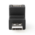 USB-A Adapter | USB 2.0 | USB-A Male | USB-A Female | 480 Mbps | Rond | Vernikkeld | PVC | Zwart | Doos