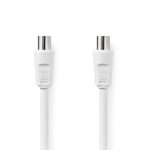 Coaxkabel | IEC (Coax) Male | IEC (Coax) Female | Vernikkeld | 90 dB | 75 Ohm | Dubbel Afgeschermd | 3.00 m | Rond | PVC | Wit | Doos