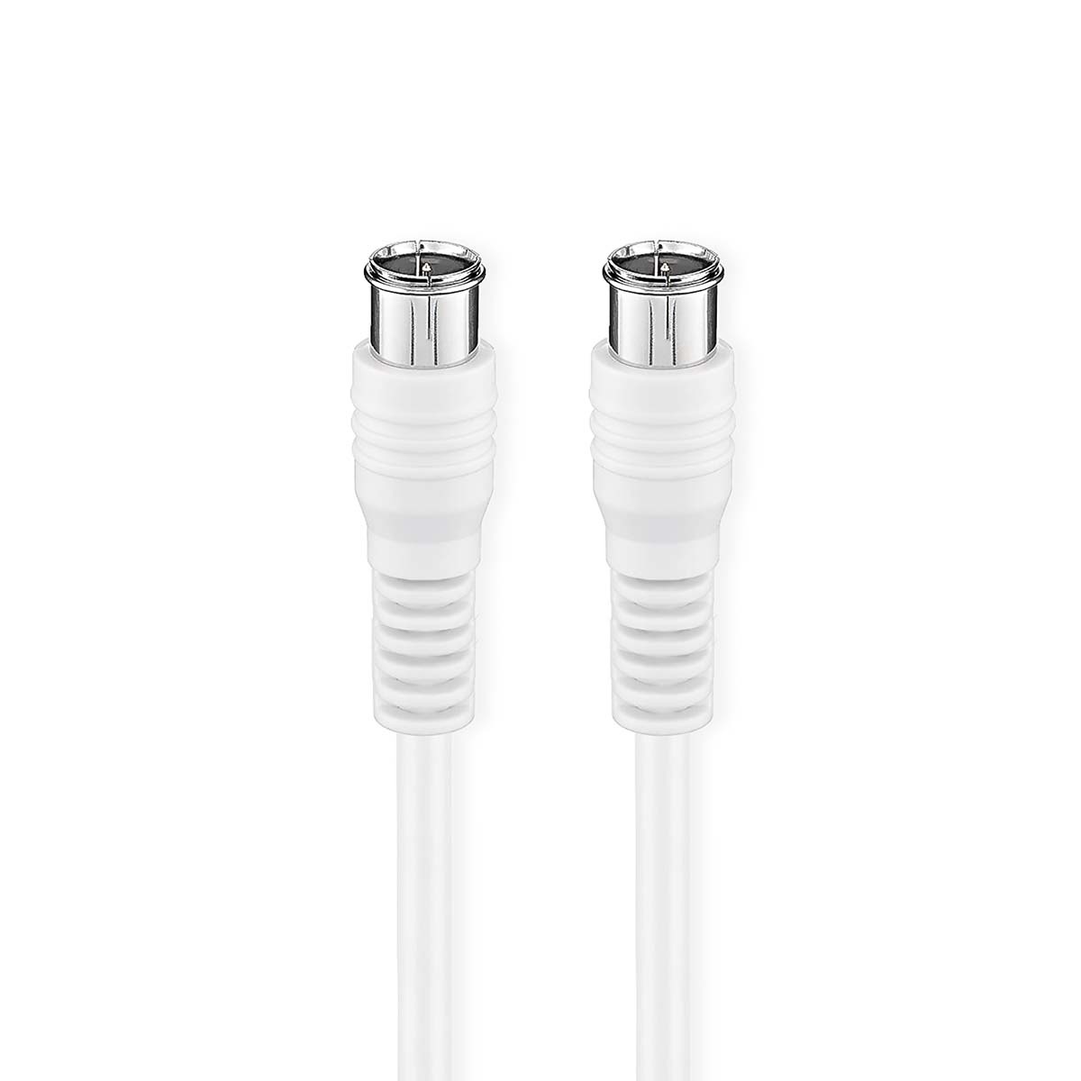 Satelliet- en Antennekabel | F-Male Quick | F-Male Quick | Vernikkeld | 50 dB | 75 Ohm | Dubbel Afgeschermd | 1.00 m | Rond | PVC | Wit | Doos