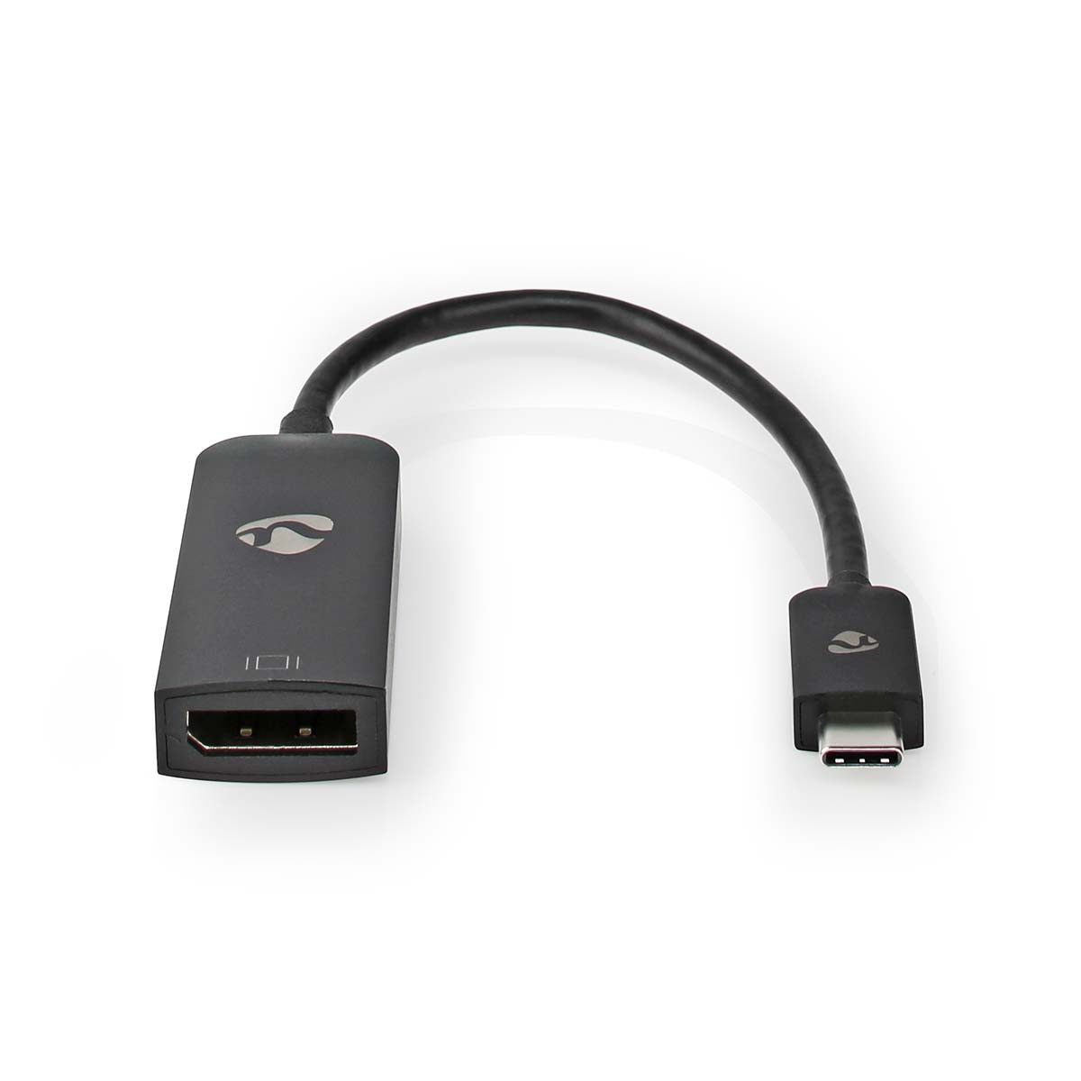 USB-C™ Adapter | USB 3.2 Gen 1 | USB-C™ Male | DisplayPort Female | 8K@30Hz | 0.20 m | Rond | Vernikkeld | PVC | Zwart | Doos