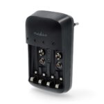 NiMH-Batterijlader AA / AAA | 1.2 / 9 V DC | 0.5 A | Druppelladen | Euro / Type-C (CEE 7/16) | Batterijtype: AA / AAA / E-Blok (9V) | Zwart