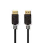 DisplayPort-Kabel | DisplayPort Male | DisplayPort Male | 8K@60Hz | Verguld | 2.00 m | Rond | PVC | Antraciet | Doos