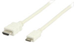 Mini HDMI - HDMI kabel - versie 1.4 (4K 30Hz) / wit - 1 meter