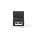 USB-A Adapter | USB 2.0 | USB-A Male | USB-A Female | 480 Mbps | Rond | Vernikkeld | PVC | Zwart | Doos