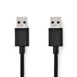 USB-Kabel | USB 3.2 Gen 1 | USB-A Male | USB-A Male | 5 Gbps | Vernikkeld | 1.00 m | Rond | PVC | Zwart | Doos