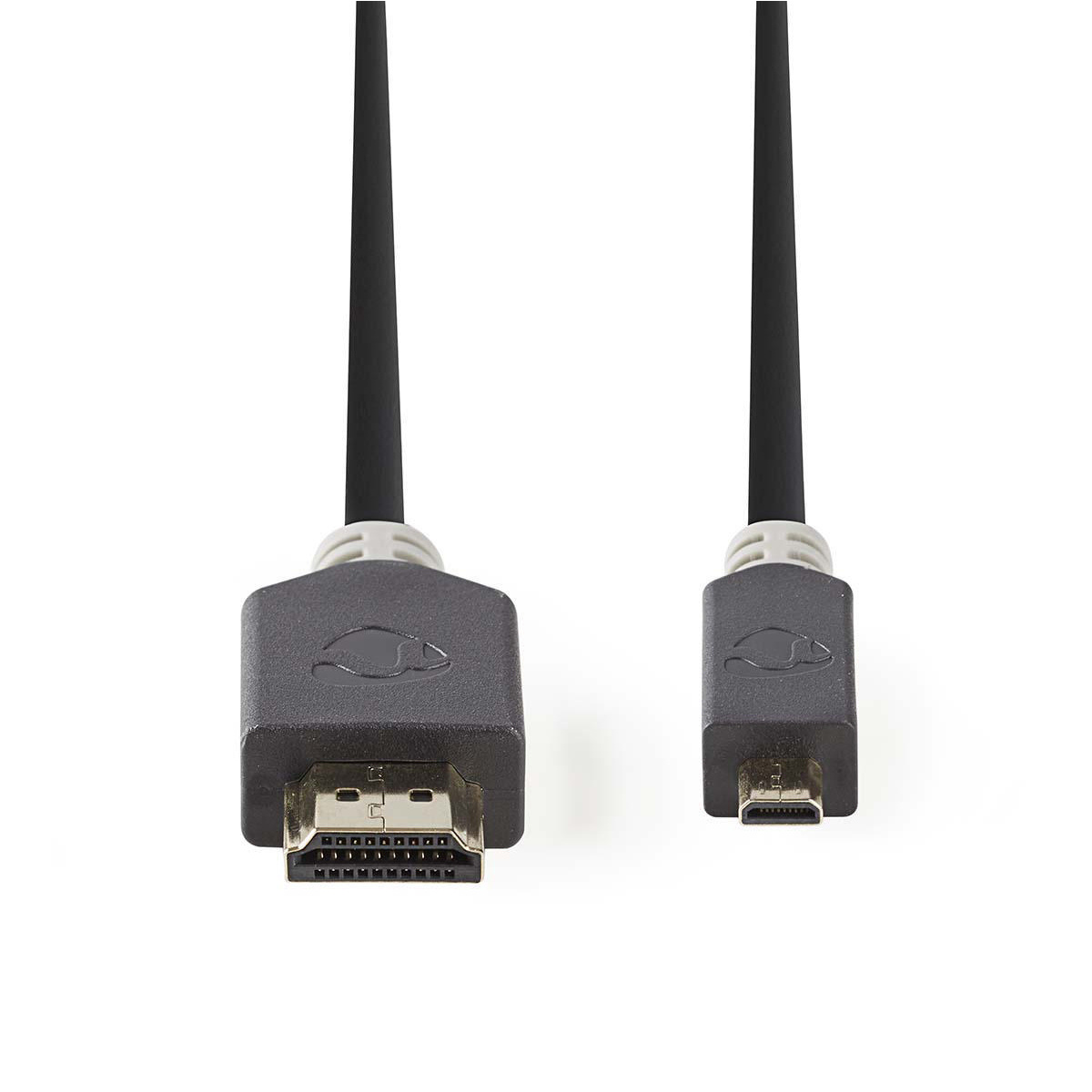 High Speed HDMI™-Kabel met Ethernet | HDMI™ Connector | HDMI™ Micro-Connector | 4K@30Hz | 10.2 Gbps | 2.00 m | Rond | PVC | Antraciet | Window Box