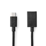 USB-C™ Adapter | USB 3.2 Gen 1 | USB-C™ Male | USB-A Female | 5 Gbps | 0.15 m | Rond | Vernikkeld | PVC | Zwart | Doos