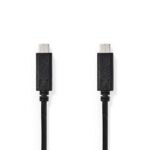 USB-Kabel | USB 3.2 Gen 1 | USB-C™ Male | USB-C™ Male | 60 W | 4K@60Hz | 5 Gbps | Vernikkeld | 2.00 m | Rond | PVC | Zwart | Doos