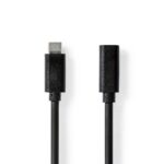 USB-Kabel | USB 3.2 Gen 1 | USB-C™ Male | USB-C™ Female | 60 W | 4K@60Hz | 5 Gbps | Vernikkeld | 2.00 m | Rond | PVC | Zwart | Doos