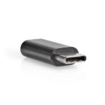USB-C™ Adapter | USB 2.0 | USB-C™ Male | USB Micro-B Female | 480 Mbps | Rond | Vernikkeld | Zwart | Doos