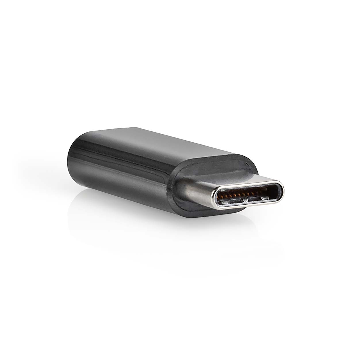 USB-C™ Adapter | USB 2.0 | USB-C™ Male | USB Micro-B Female | 480 Mbps | Rond | Vernikkeld | Zwart | Doos