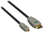 High Speed HDMI kabel met Ethernet HDMI-Connector - HDMI Micro-Connector Male 2.00 m Blauw