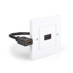HDMI™ Wandcontactdoos | 1x HDMI™ Female | 4K@60Hz | HDMI™ Output | Zwart | 18 Gbps | Verguld | Doos