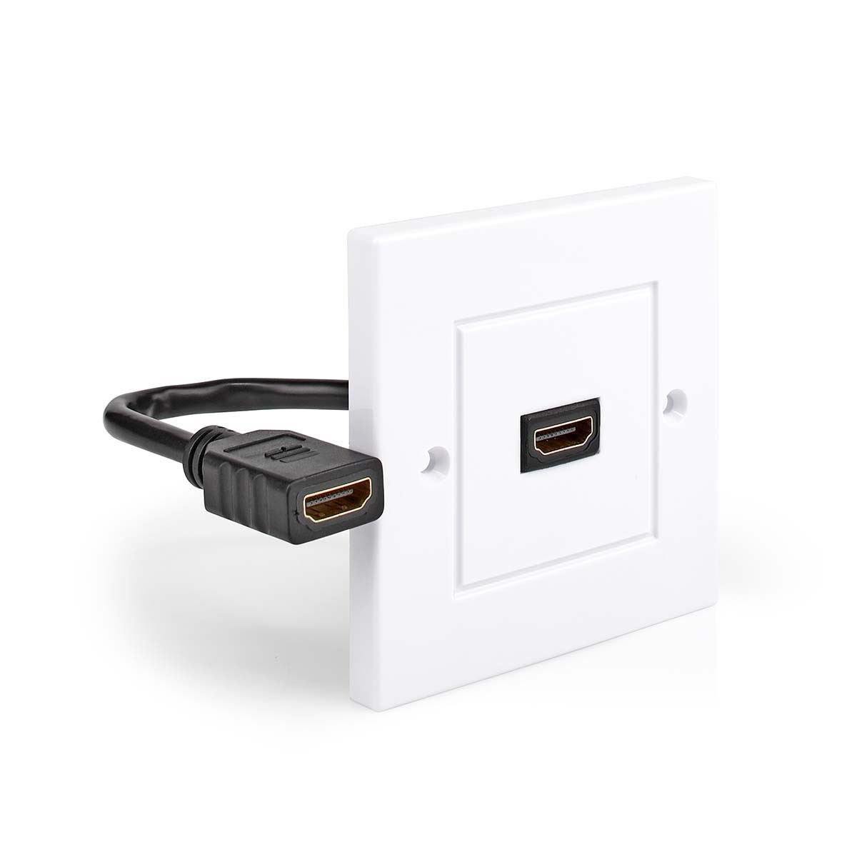 HDMI™ Wandcontactdoos | 1x HDMI™ Female | 4K@60Hz | HDMI™ Output | Zwart | 18 Gbps | Verguld | Doos