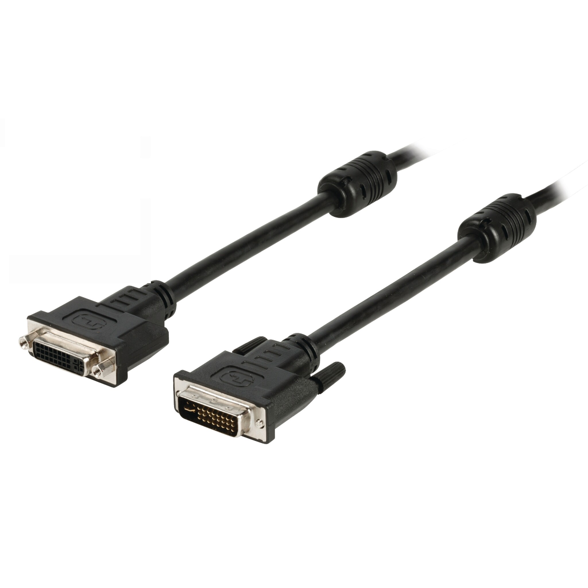 DVI-Kabel | DVI-I 24+5-Pin Male | DVI-I 24+5-Pins Female | 2560x1600 | Vernikkeld | 2.00 m | Recht | PVC | Zwart | Polybag