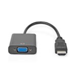 HDMI™-Adapter | HDMI™ Connector | VGA Female 15p / 3,5 mm Female | Vernikkeld | Recht | ABS | Zwart | 1 Stuks | Doos