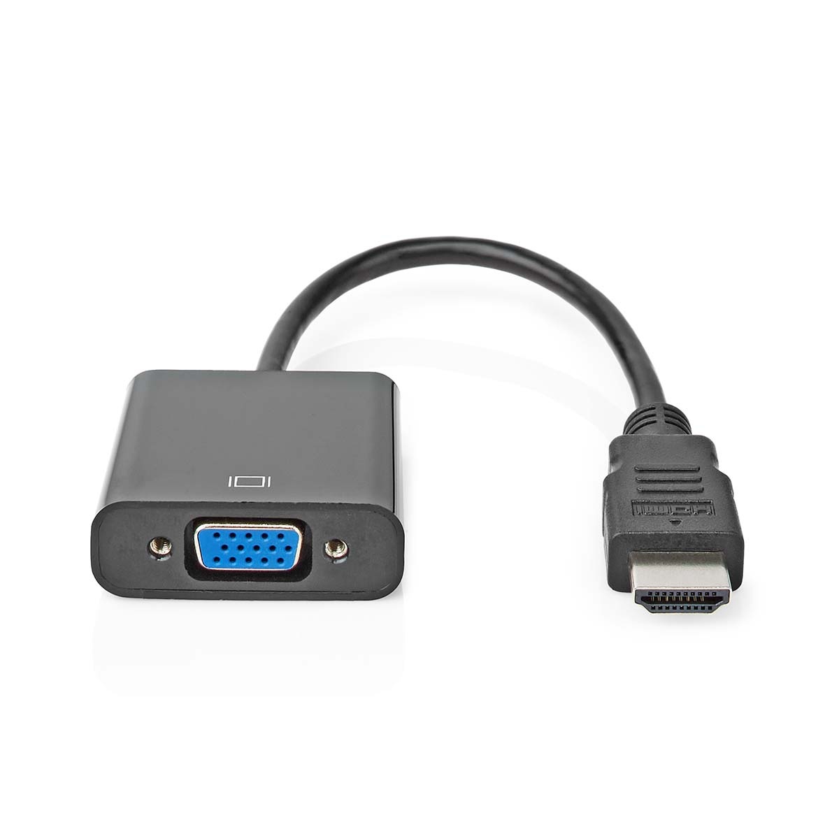 HDMI™-Adapter | HDMI™ Connector | VGA Female 15p / 3,5 mm Female | Vernikkeld | Recht | ABS | Zwart | 1 Stuks | Doos