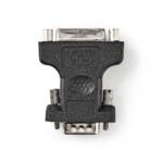 VGA-Adapter | VGA Male | DVI-I 24+5-Pins Female | Vernikkeld | Recht | ABS / Metaal | Zwart | Blister