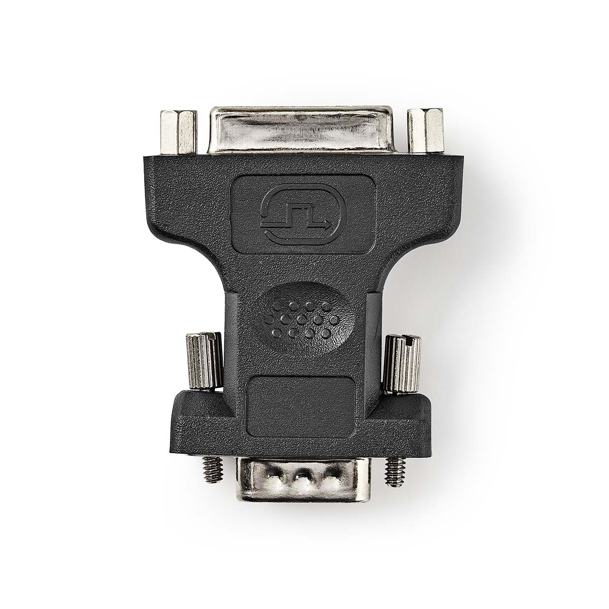 VGA-Adapter | VGA Male | DVI-I 24+5-Pins Female | Vernikkeld | Recht | ABS / Metaal | Zwart | Blister