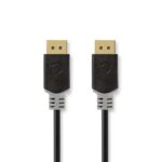 DisplayPort-Kabel | DisplayPort Male | DisplayPort Male | 8K@60Hz | Verguld | 3.00 m | Rond | PVC | Antraciet | Doos