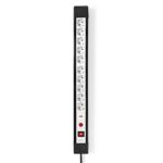 Stekkerdoos met Overspanningsbeveiliging | 10-wegs | Randaarde stekker / Type F (CEE 7/7) | 3.00 m | 3680 W | 16 A | Soort aarding: Zijcontacten | Hoek van stopcontact: 45 ° | H05VV-F 3G1.5 mm² | Aan/uit knop | Wit / Zwart