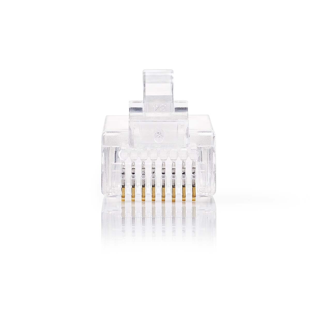 RJ45-Connector | Male | Stranded UTP CAT5 | Recht | Verguld | 10 Stuks | Polycarbonate | Transparant | Doos