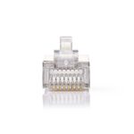 RJ45-Connector | Male | Stranded STP CAT5 | Recht | Verguld | 10 Stuks | Polycarbonate | Transparant | Doos