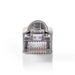 RJ45-Connector | Male | Solid FTP CAT5e | Recht | Vernikkeld | 10 Stuks | Polycarbonate | Grijs / Transparant | Doos