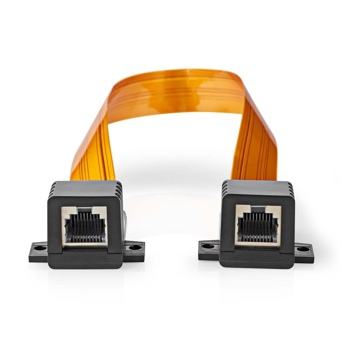 Vensterdoorvoer RJ45-netwerkkabel | UTP | RJ45 (8P8C) vrouwelijk | RJ45 (8P8C) vrouwelijk | 0,30 m | plat | PVC | oranje | doos