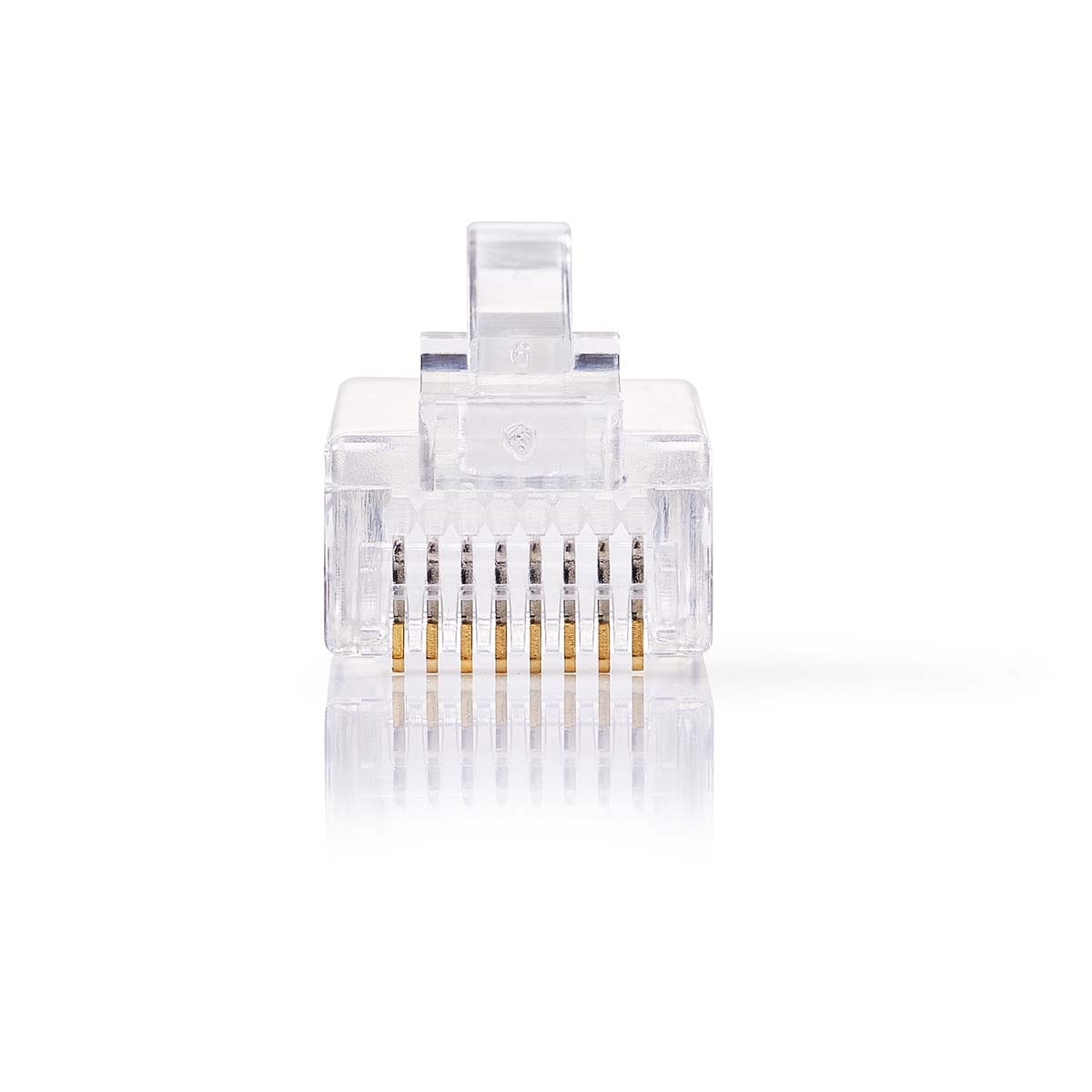 RJ45-Connector | Male | Solid UTP CAT5e | Recht | Verguld | 10 Stuks | Polycarbonate | Transparant | Doos