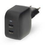 Oplader | 45 W | GaN | PD3.0 | 2.25 / 3.0 A | Outputs: 2 | 2x USB-C™ | Automatische Voltage Selectie | Zwart