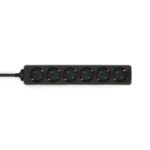 Stekkerdoos | Randaarde stekker / Type F (CEE 7/7) | 6-wegs | 1.50 m | 3680 W | 16 A | Zwart