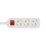 Stekkerdoos | Randaarde stekker / Type F (CEE 7/7) | 3-wegs | 5.00 m | 3680 W | 16 A | Aan/uit knop | Wit